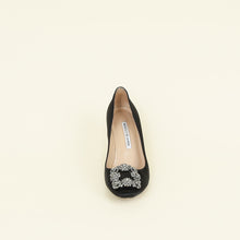 Manolo Blahnik Black Satin Hangisi Pump 35.5