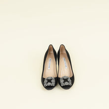 Manolo Blahnik Black Satin Hangisi Pump 35.5