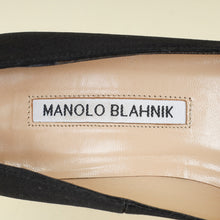 Manolo Blahnik Black Satin Hangisi Pump 35.5