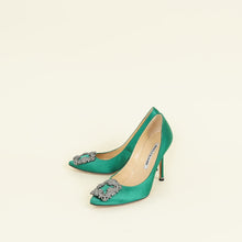 Manolo Blahnik Green Hangisi Buckle Pumps 36.5