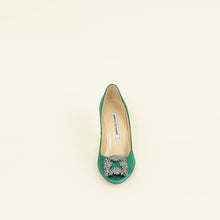 Manolo Blahnik Green Hangisi Buckle Pumps 36.5