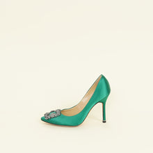 Manolo Blahnik Green Hangisi Buckle Pumps 36.5