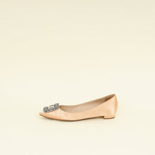 Manolo Blahnik Beige Hangisi Satin Ballerina Flats 36
