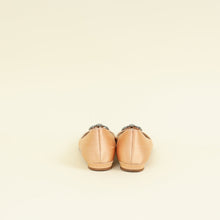 Manolo Blahnik Beige Hangisi Satin Ballerina Flats 36