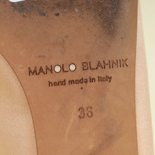 Manolo Blahnik Beige Hangisi Satin Ballerina Flats 36