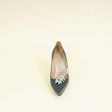 Manolo Blahnik Dark Grey Shufti Satin Pump 37