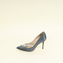 Manolo Blahnik Dark Grey Shufti Satin Pump 37