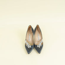 Manolo Blahnik Dark Grey Shufti Satin Pump 37