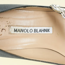 Manolo Blahnik Dark Grey Shufti Satin Pump 37