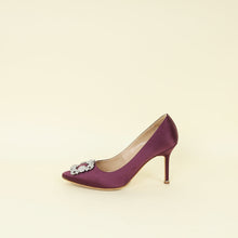 Manolo Blahnik Purple Hangisi Satin Pump 38.5