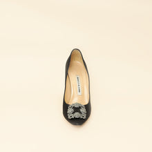 Manolo Blahnik Black Satin Hangisi Pump 38