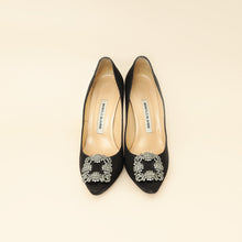 Manolo Blahnik Black Satin Hangisi Pump 38