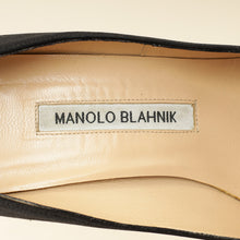 Manolo Blahnik Black Satin Hangisi Pump 38
