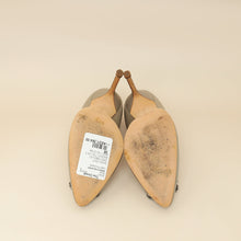 Manolo Blahnik Light Grey Hangisi Satin Embellished Pump 38