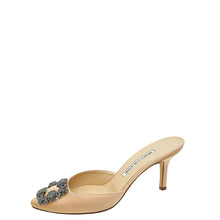 Manolo Blahnik Peach Satin Hangisi Mules 38.5