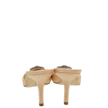 Manolo Blahnik Peach Satin Hangisi Mules 38.5