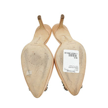 Manolo Blahnik Peach Satin Hangisi Mules 38.5