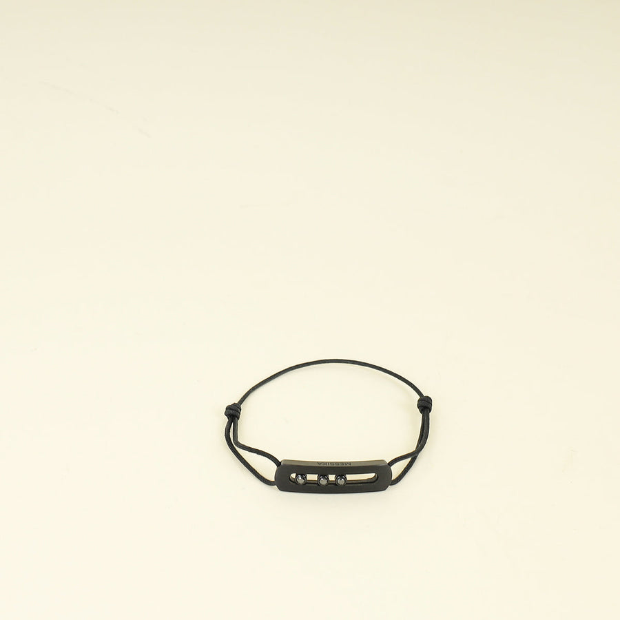 Messika Black Titanium Diamond Move in Cord Bracelet