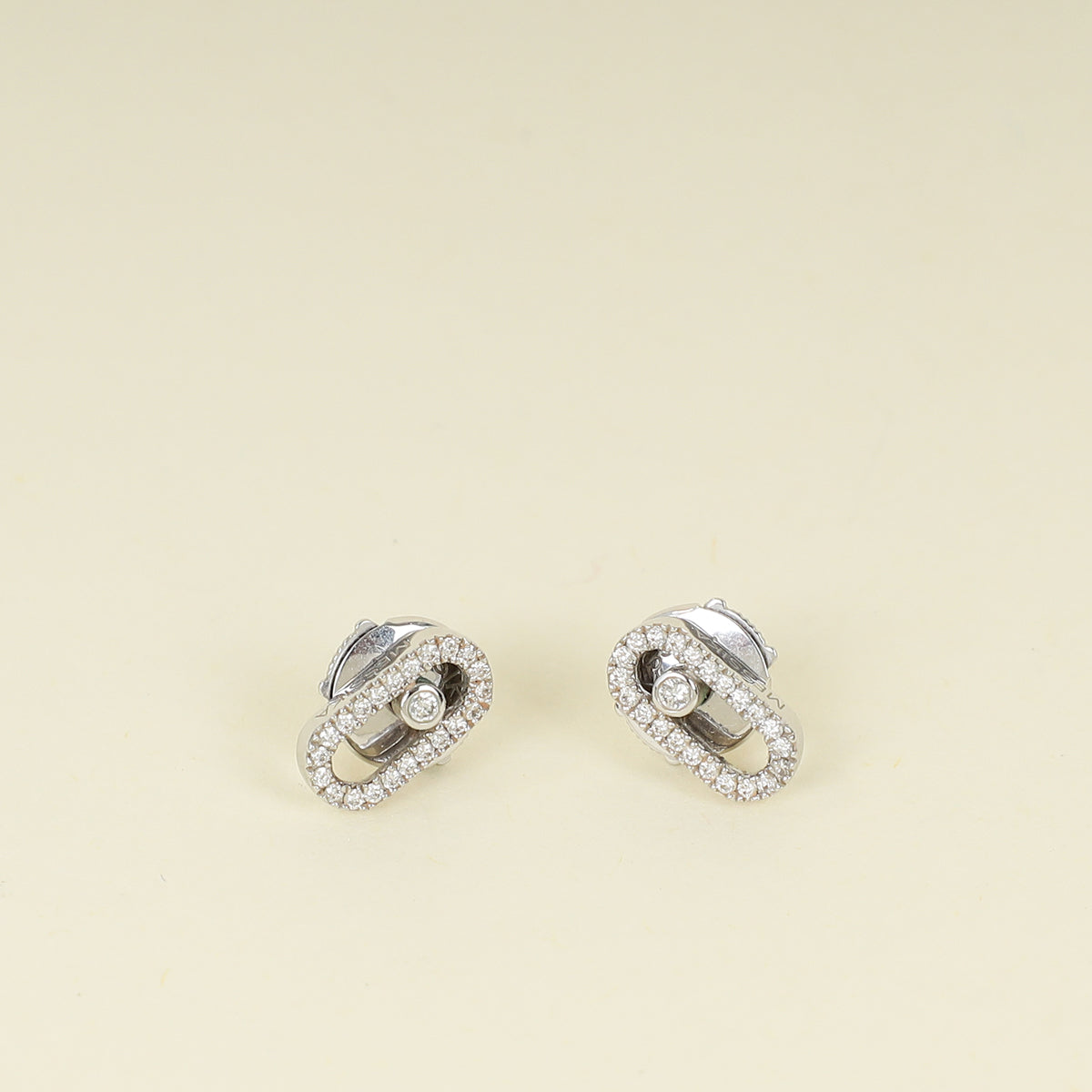 Messika 18K White Gold Move Uno Stud Diamond Earrings