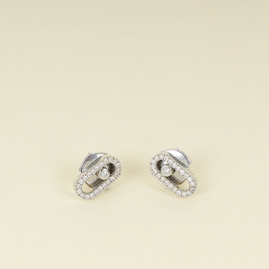 Messika 18K White Gold Move Uno Stud Diamond Earrings