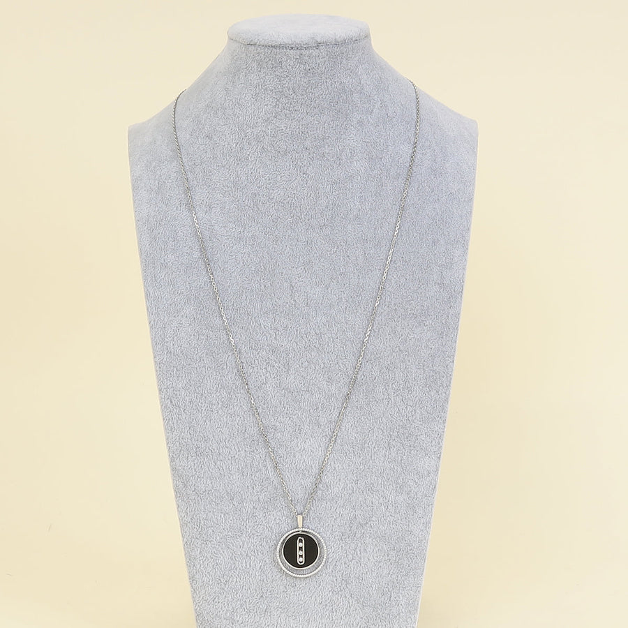Messika 18K White Gold Lucky Move Diamond and Onyx Necklace