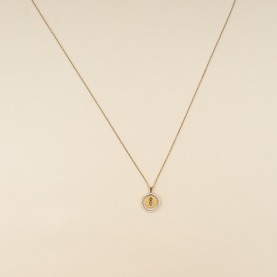 Messika 18K Yellow Gold Lucky Move SM Pendant Diamond Necklace