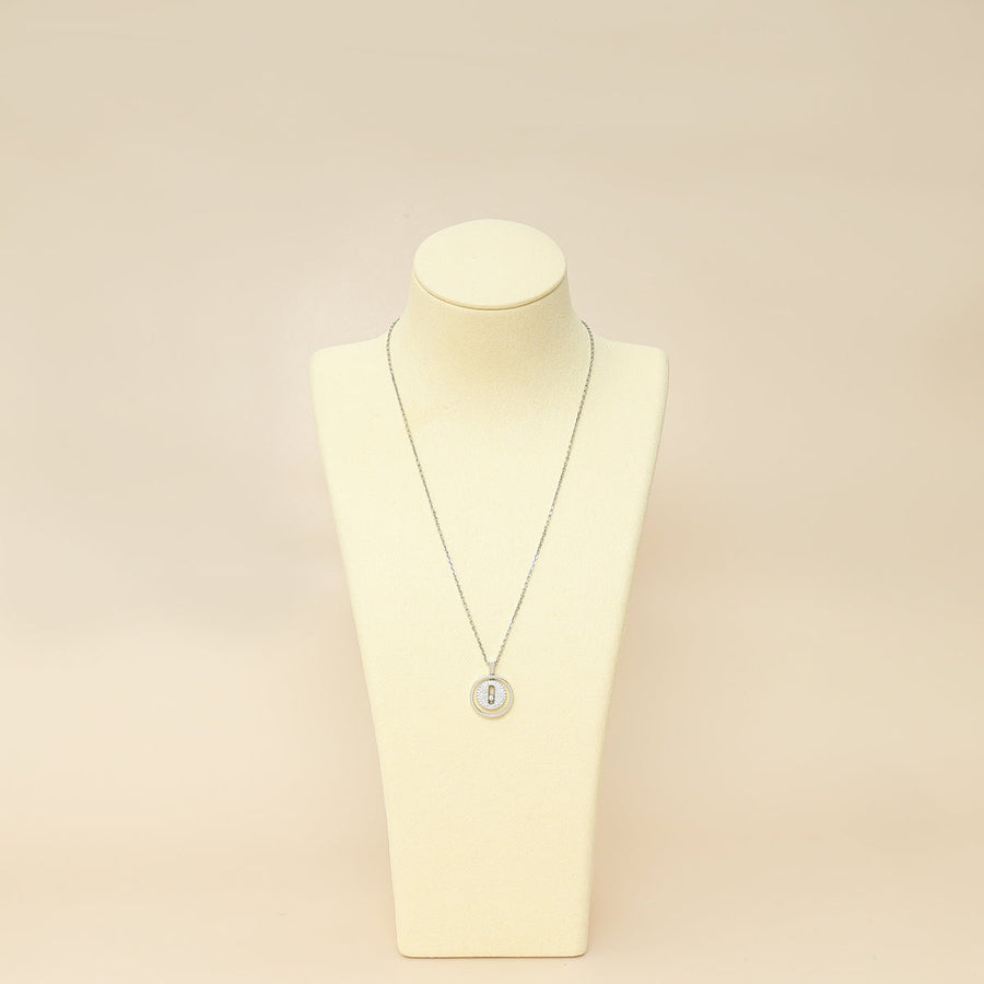 Messika 18K White Gold Diamond Lucky Move SM Pavé Pendant Necklace