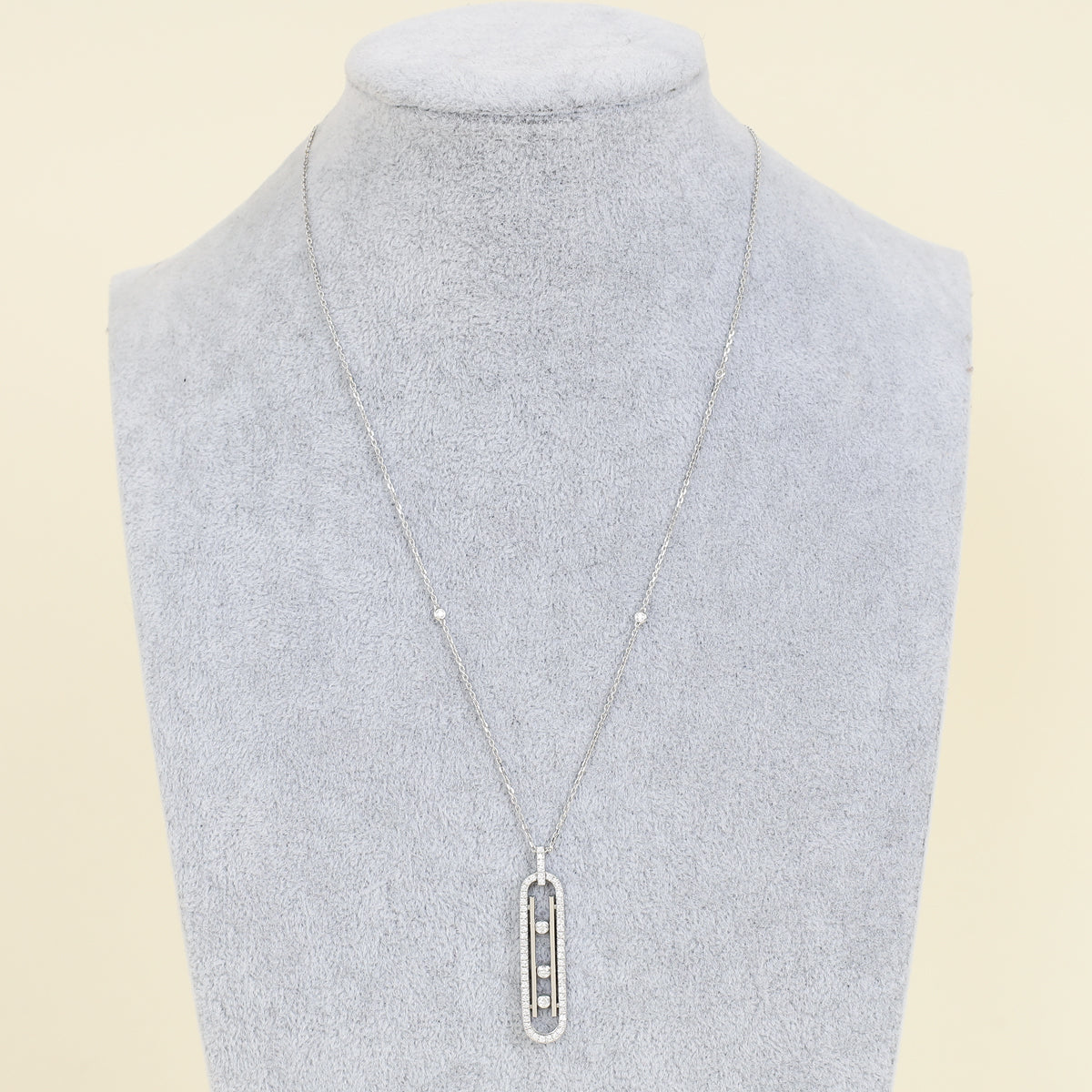 Messika 18K White Gold Diamond Move 10th Pendant Necklace