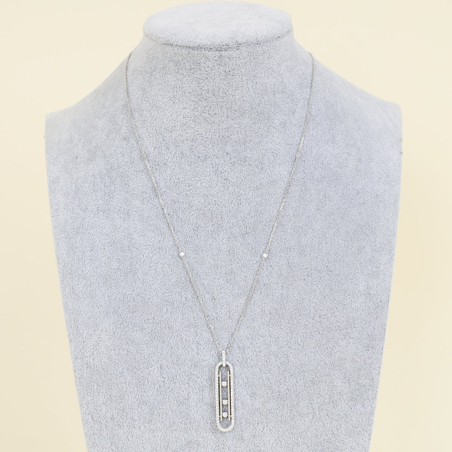 Messika 18K White Gold Diamond Move 10th Pendant Necklace