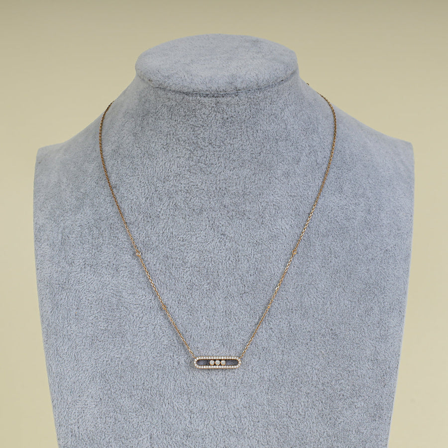 Messika 18K Pink Gold Diamond Baby Move Necklace