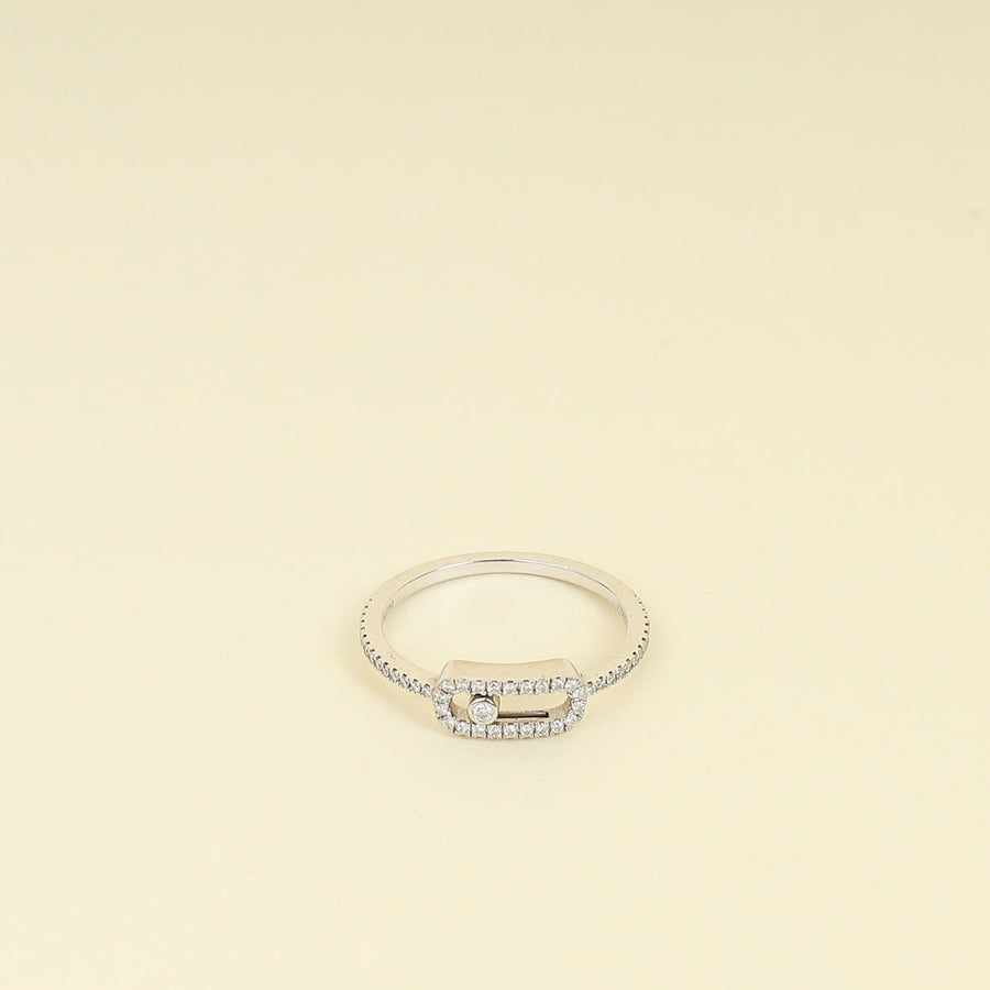 Messika 18K White Gold Move Uno Pave Diamond Ring 51
