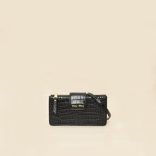 Miu Miu Black Crocodile Embossed Clutch Bag