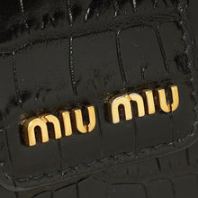 Miu Miu Black Crocodile Embossed Clutch Bag