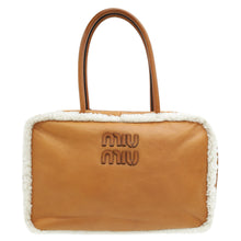 Miu Miu Bicolor Beau Shearling Top-Handle Bag