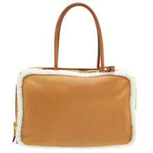 Miu Miu Bicolor Beau Shearling Top-Handle Bag