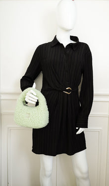 Miu Miu Green Shearling Mini Wander Handle Bag