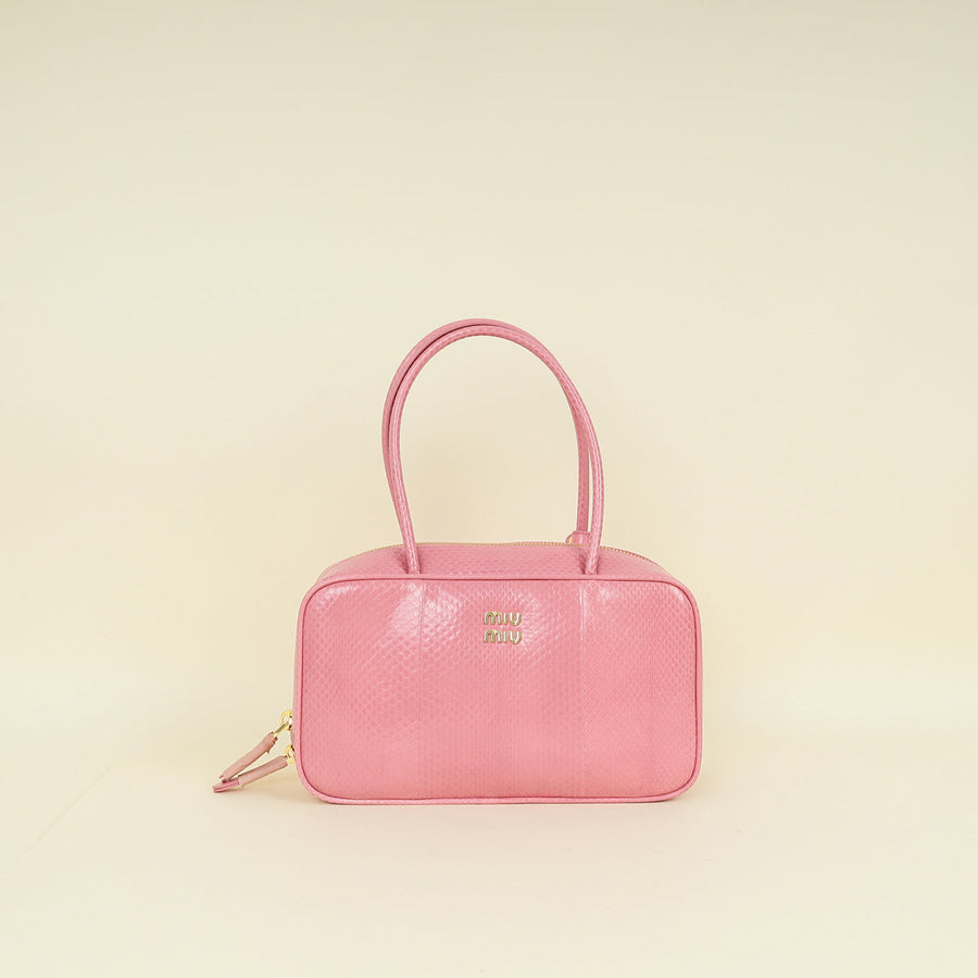 Miu Miu Petal Pink Beau Ayers Python Bag