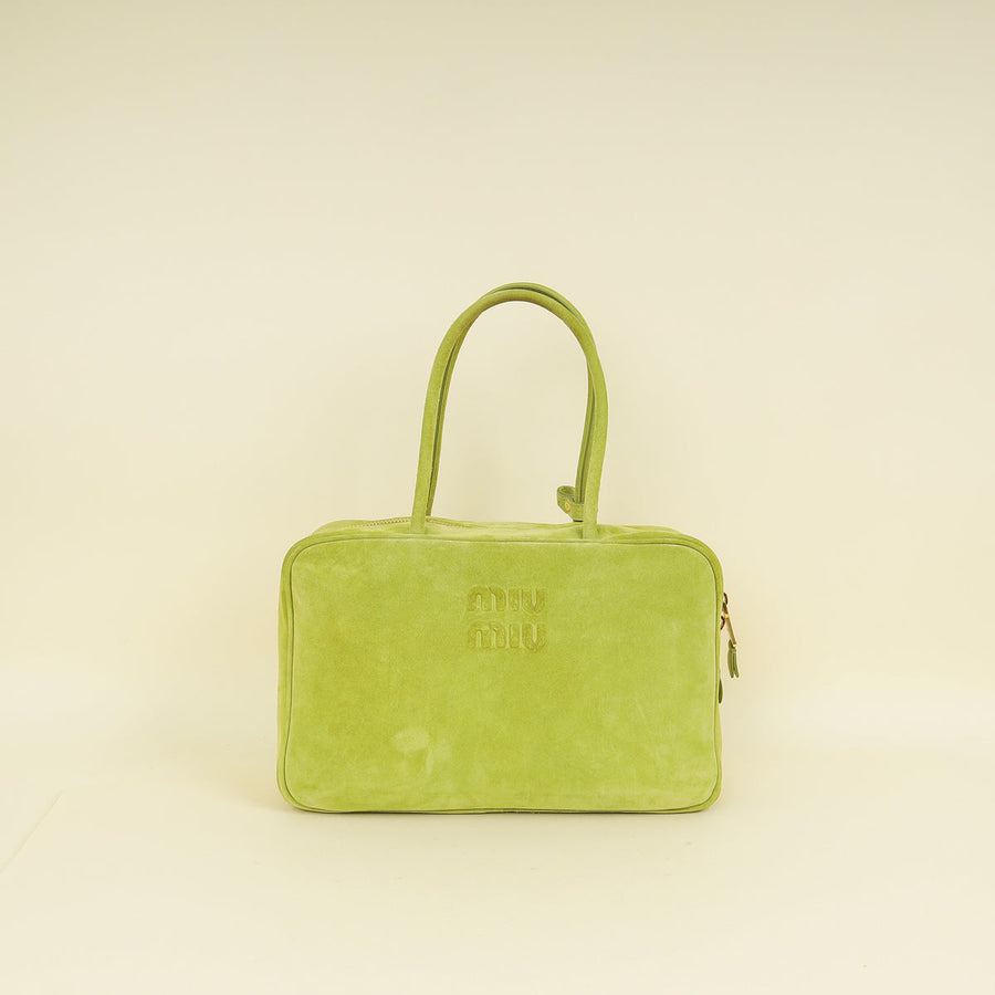 Miu Miu Ivy Green Suede Beau Bag