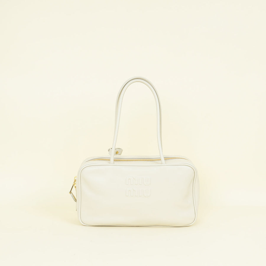 Miu Miu Ivory Beau Top-Handle Bag