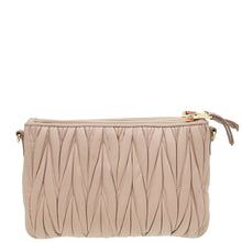 Miu Miu Nude Double Zip Matelassé Crossbody Bag