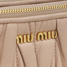 Miu Miu Nude Double Zip Matelassé Crossbody Bag