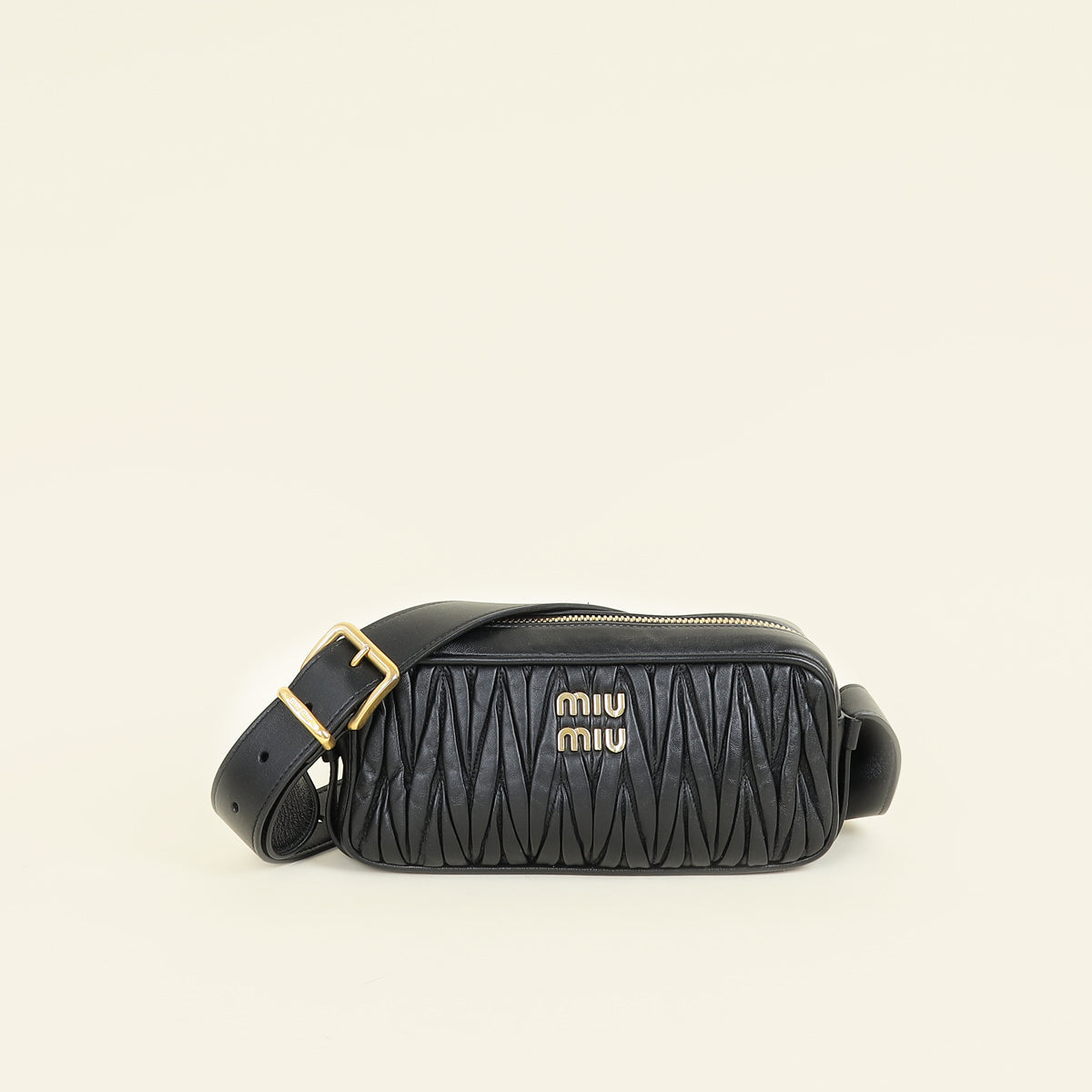 Miu Miu Black Matelasse Nappa Shoulder Bag