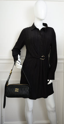 Miu Miu Black Matelasse Nappa Shoulder Bag