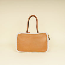 Miu Miu Bicolor Beau Shearling Top-Handle Bag
