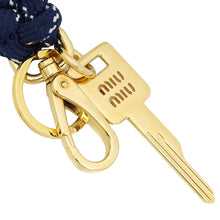 Miu Miu Navy Blue Braided Cord Keychain