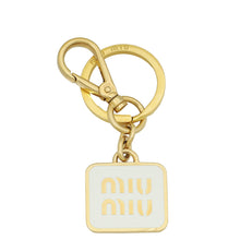 Miu Miu White Logo Key Holder Bag Charm