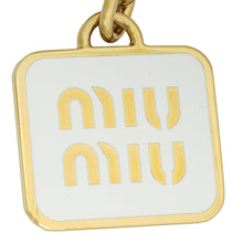 Miu Miu White Logo Key Holder Bag Charm