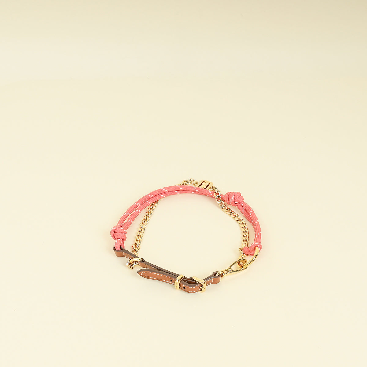 Miu Miu Bicolor, Cord and Metal Trick Keyring