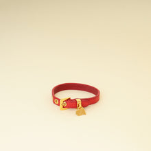 Miu Miu Red Heart Charm Ostrich Wrap Bracelet