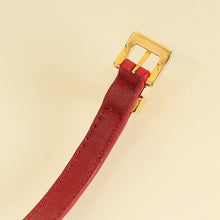 Miu Miu Red Heart Charm Ostrich Wrap Bracelet